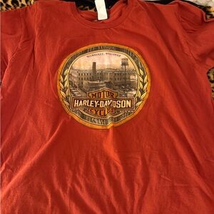 Harley-Davidson Orange Red Short Sleeve Logo Tee